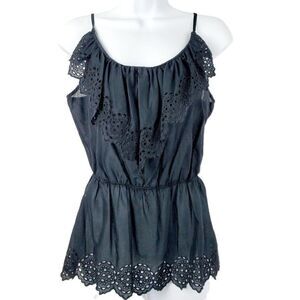 GAP Small BLACK Ruffle Tank Top